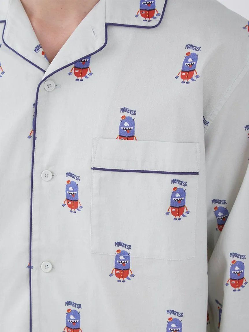 KAZUSA MATSUYAMA Monster Pattern Long Sleeve Sleep Shirt gallery 2