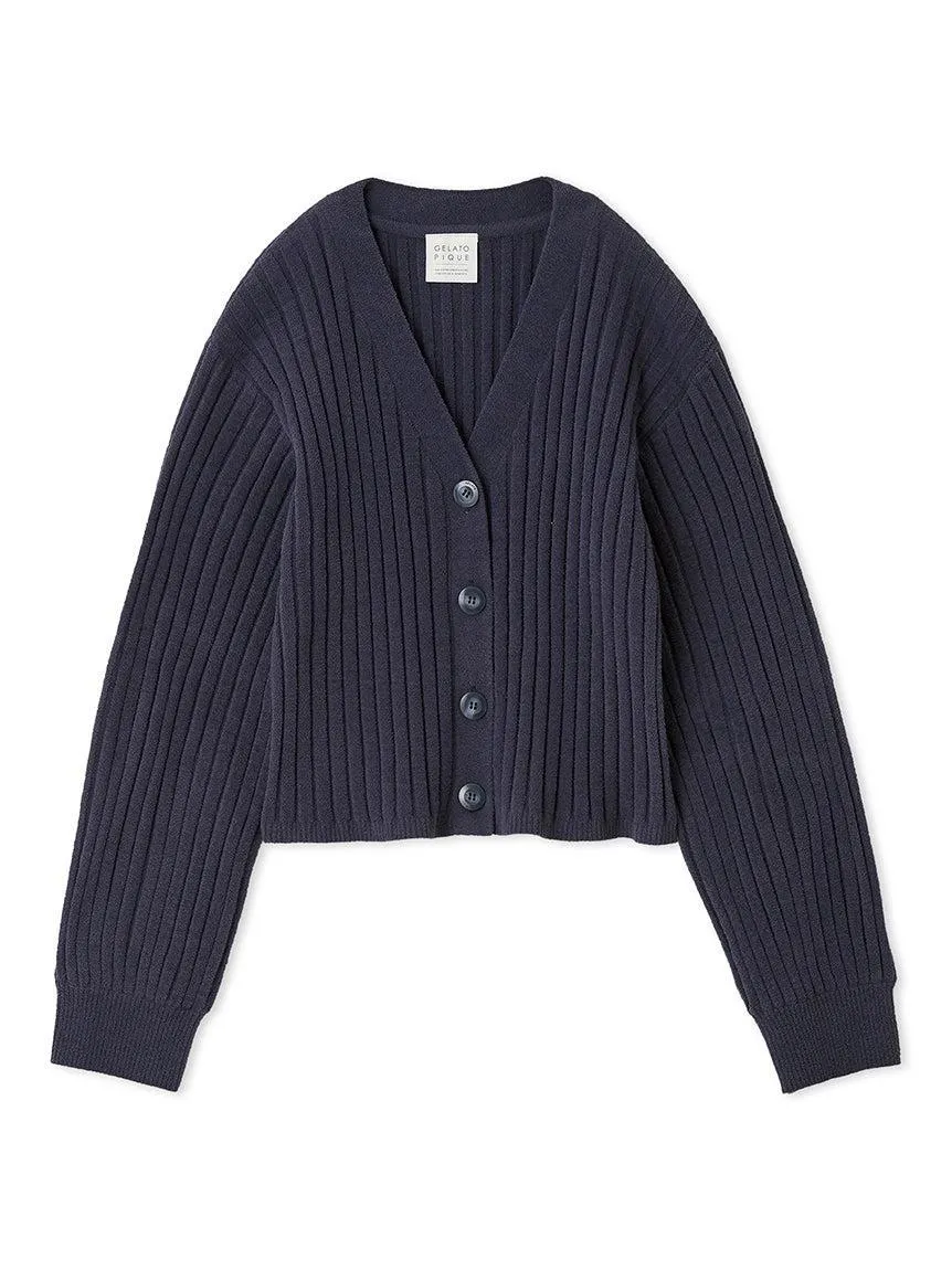 Airy Moco Ribbed Short Cardigan