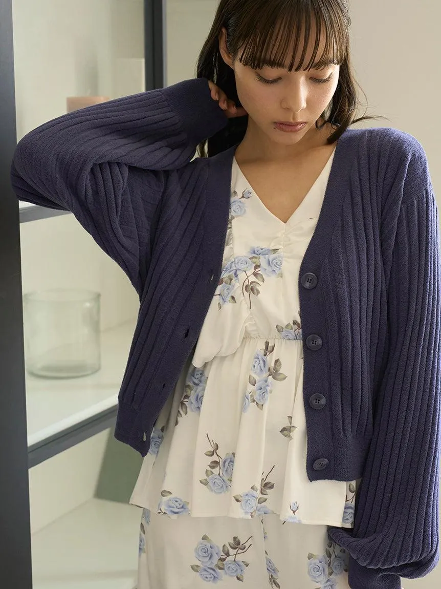 Airy Moco Ribbed Short Cardigan gallery 5