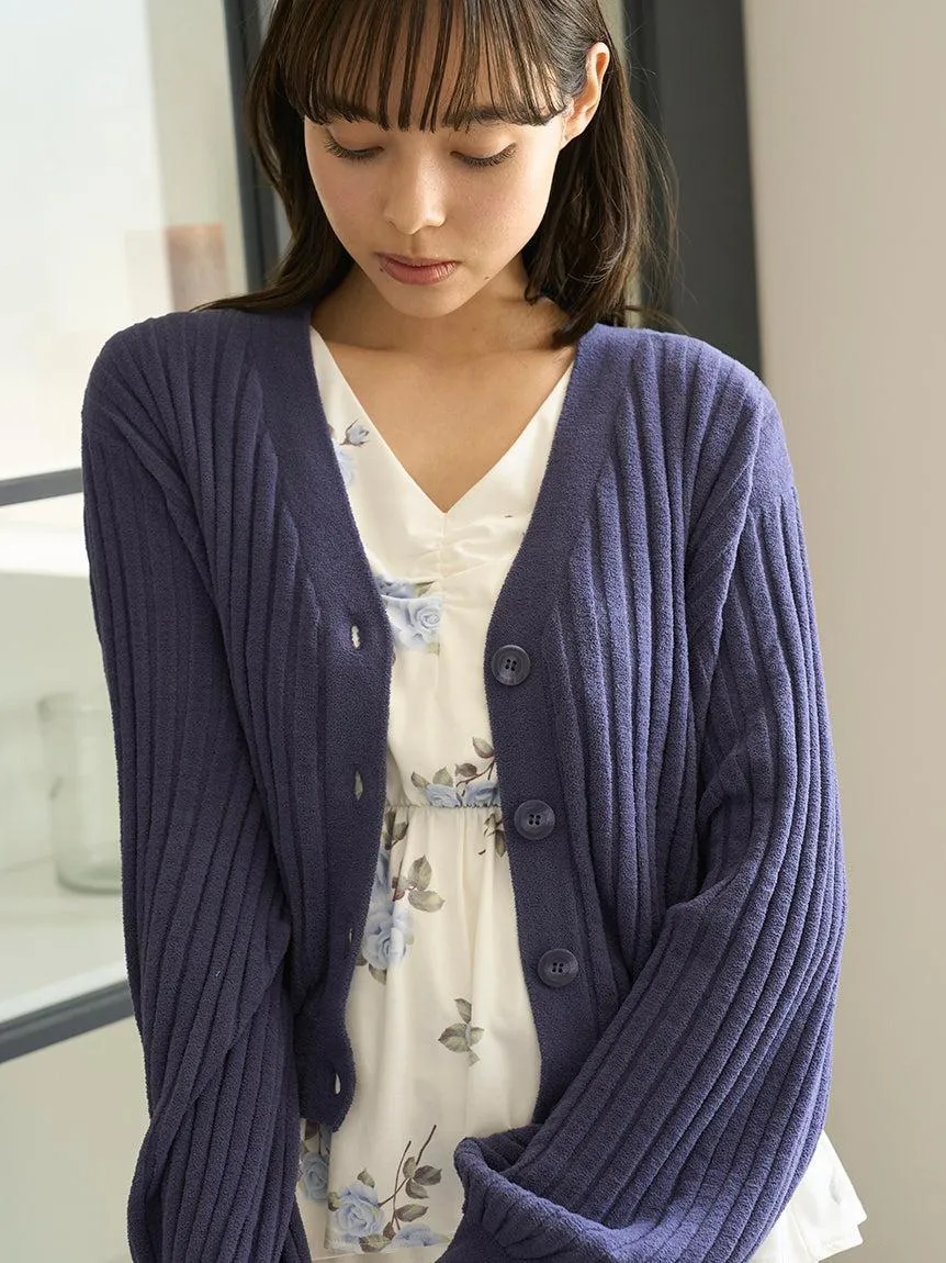 Airy Moco Ribbed Short Cardigan gallery 4