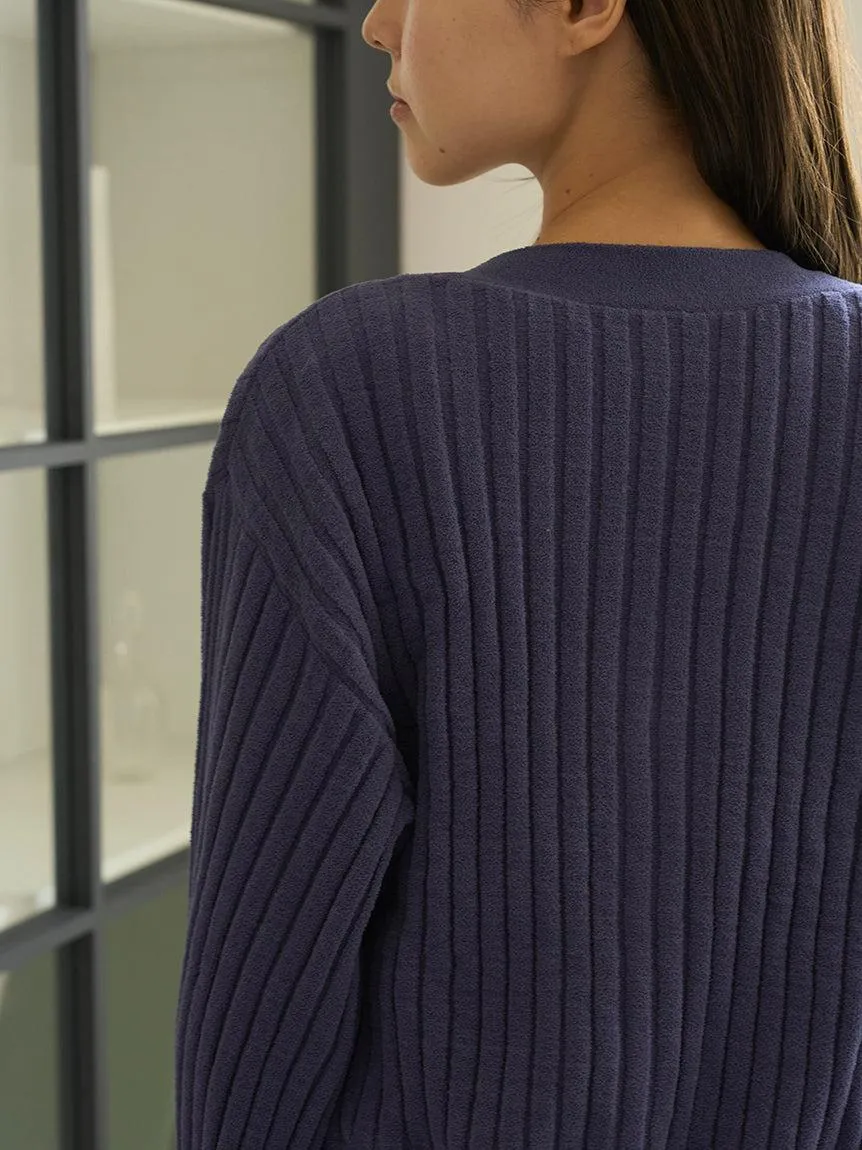 Airy Moco Ribbed Short Cardigan gallery 9