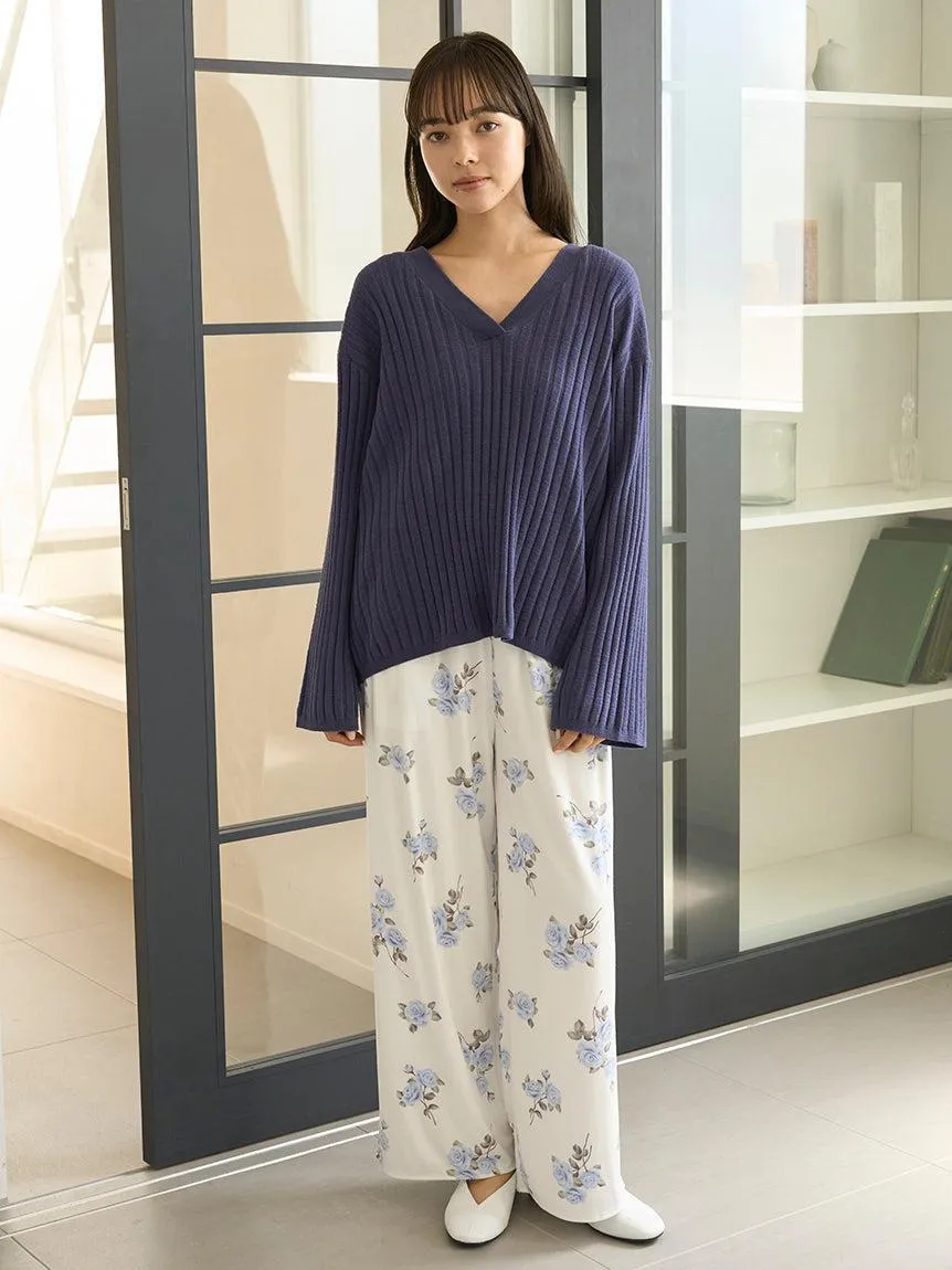 Airy Moco Ribbed V-neck Pullover gallery 8