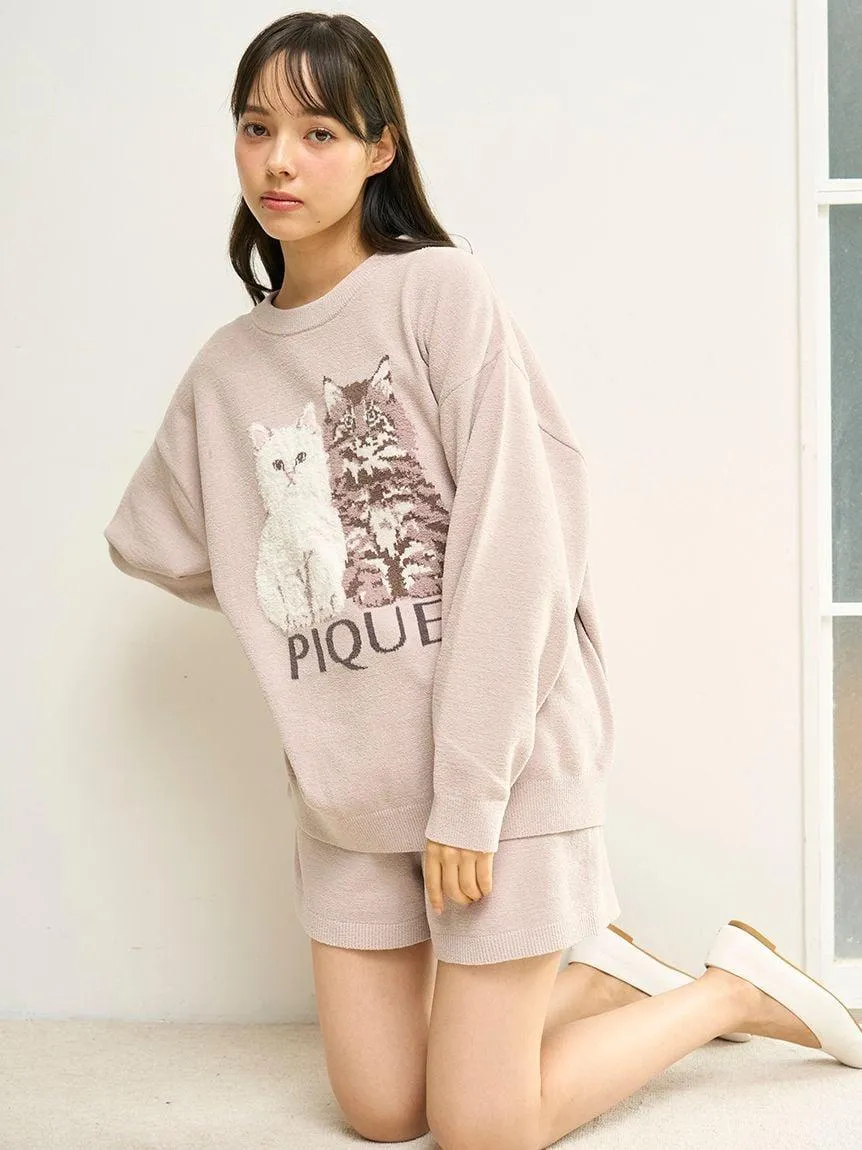 Airy Moco Twin Cats Shorts gallery 4