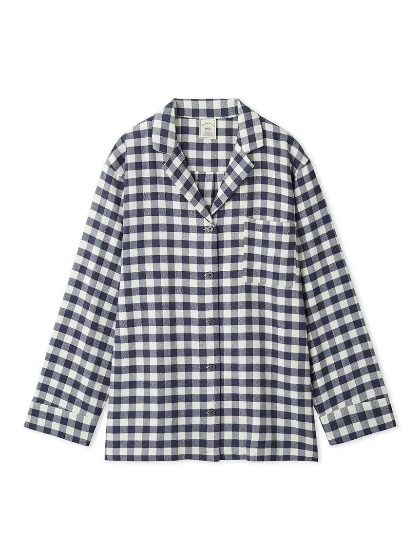 Checkered Long Sleeve Sleep Shirt Sleepwear