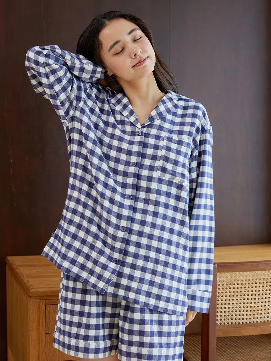 Checkered Long Sleeve Sleep Shirt Sleepwear gallery 7
