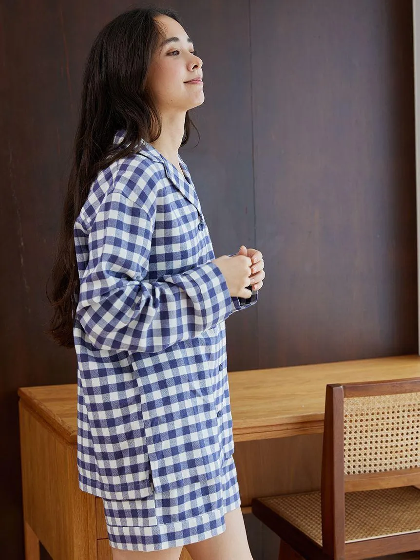 Checkered Long Sleeve Sleep Shirt Sleepwear gallery 1