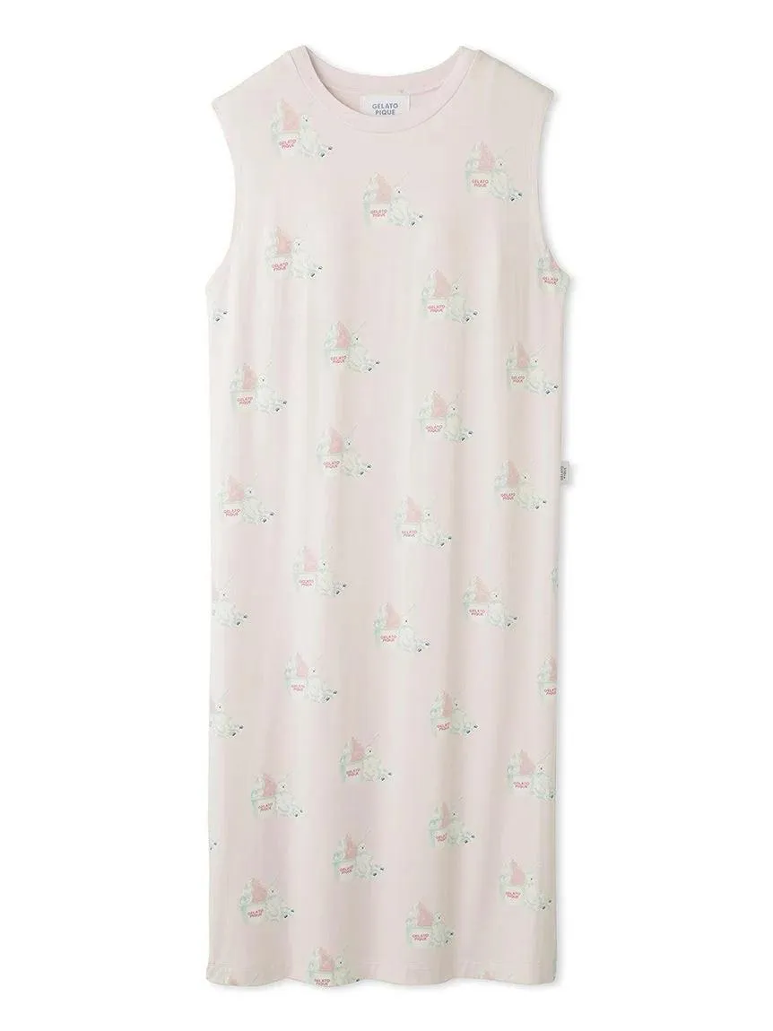 COOL Polar Bear Motif Sleeveless Maxi Dress gallery 4