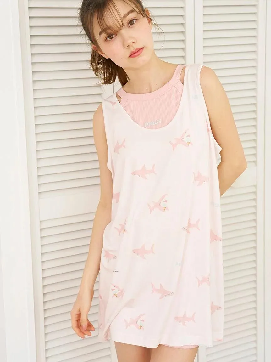 Cool-Touch Shark Print Dress gallery 3