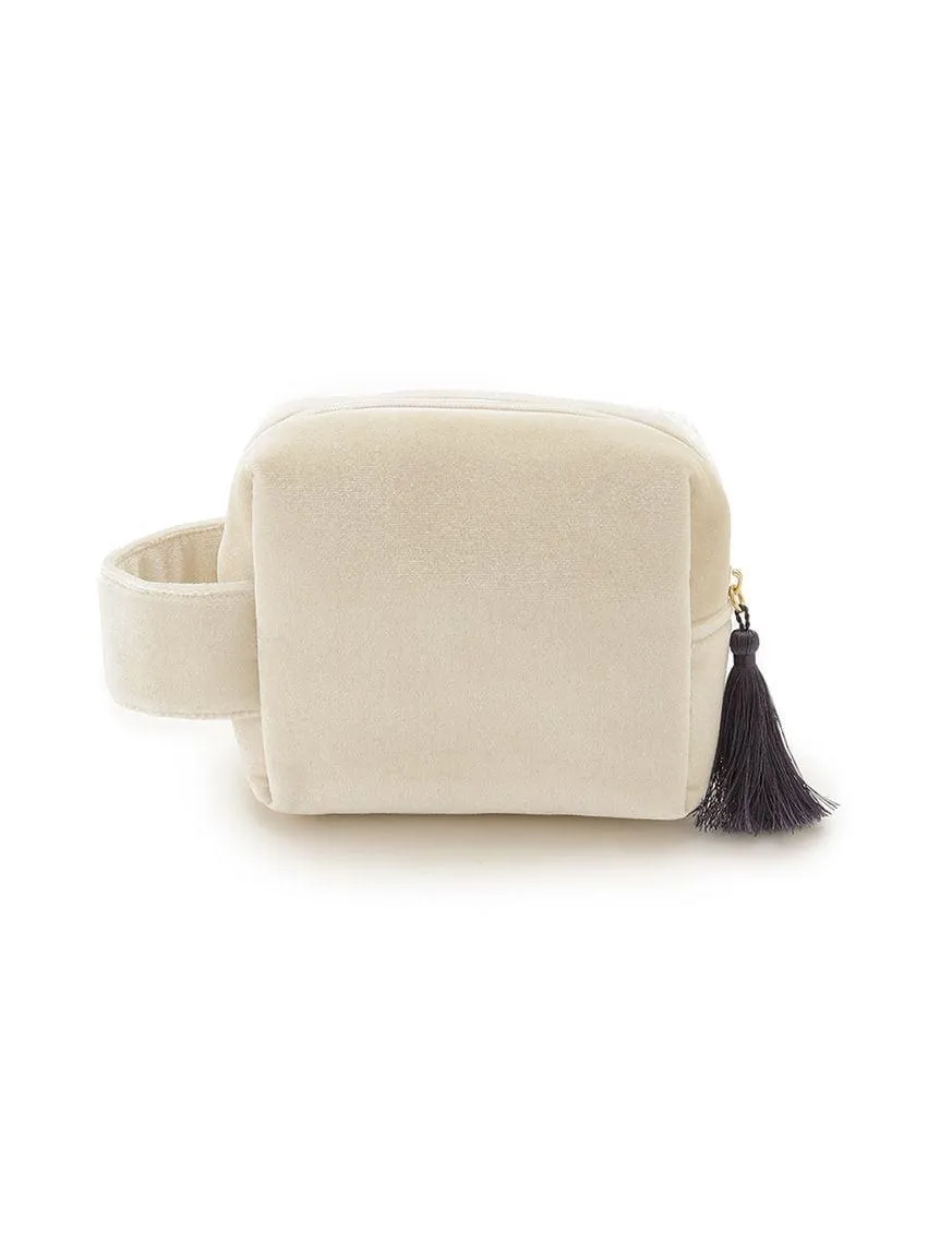 Emblem Motif Velour Pouch gallery 1