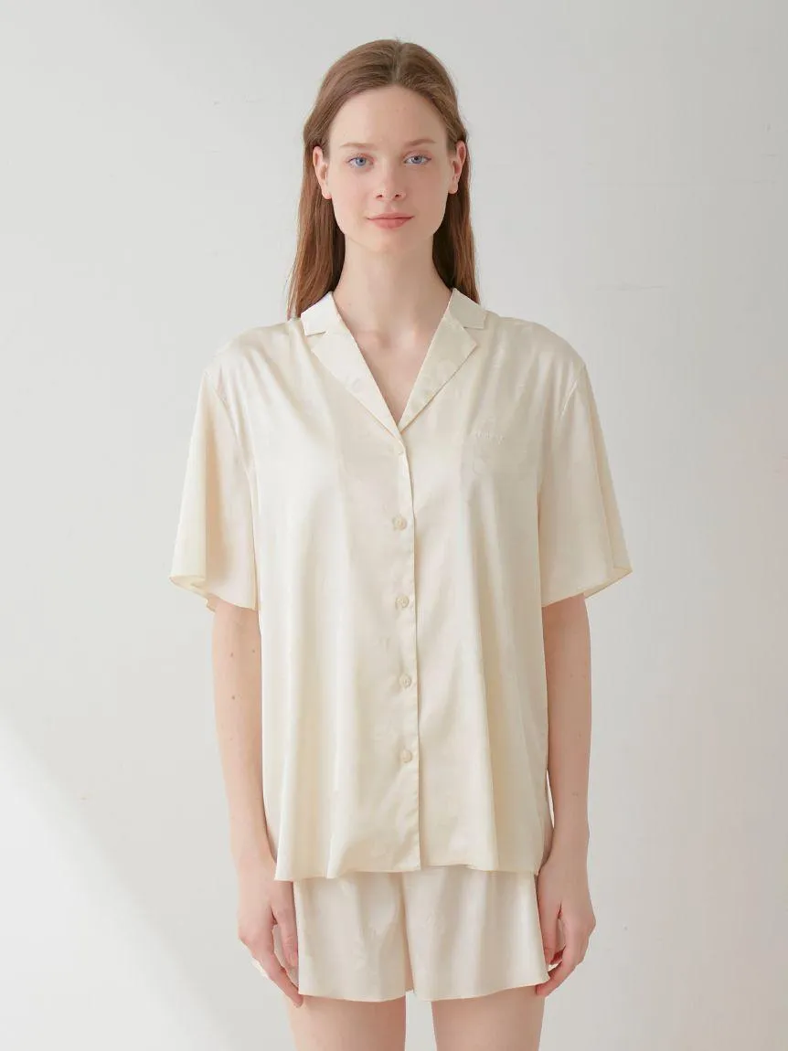 Flower Satin Pajama Sleep Shirt gallery 3