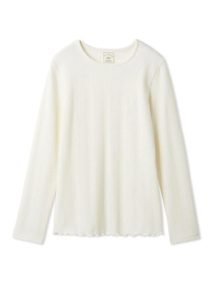 Heart Aran Cut-and-sew Pullover