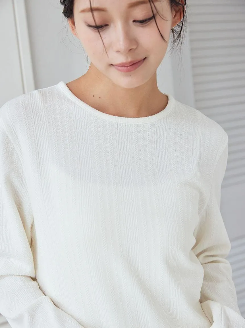 Heart Aran Cut-and-sew Pullover gallery 3