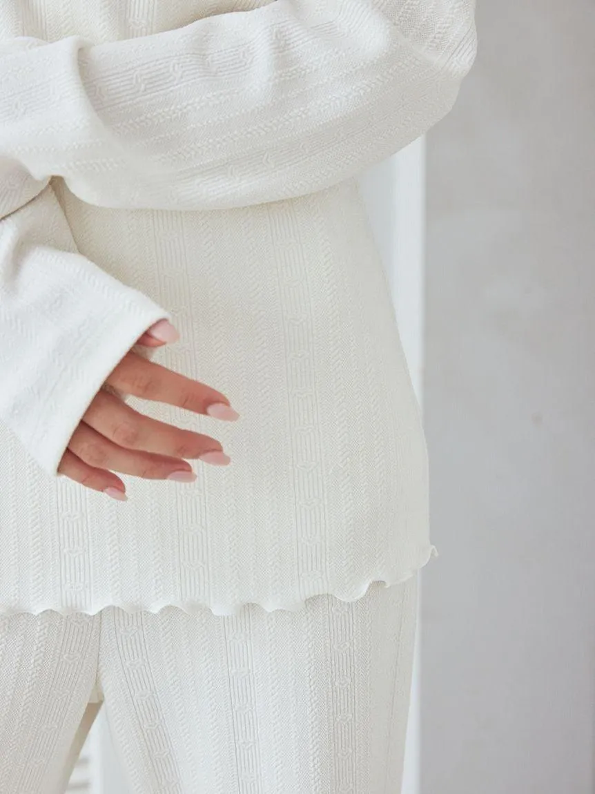 Heart Aran Cut-and-sew Pullover gallery 1