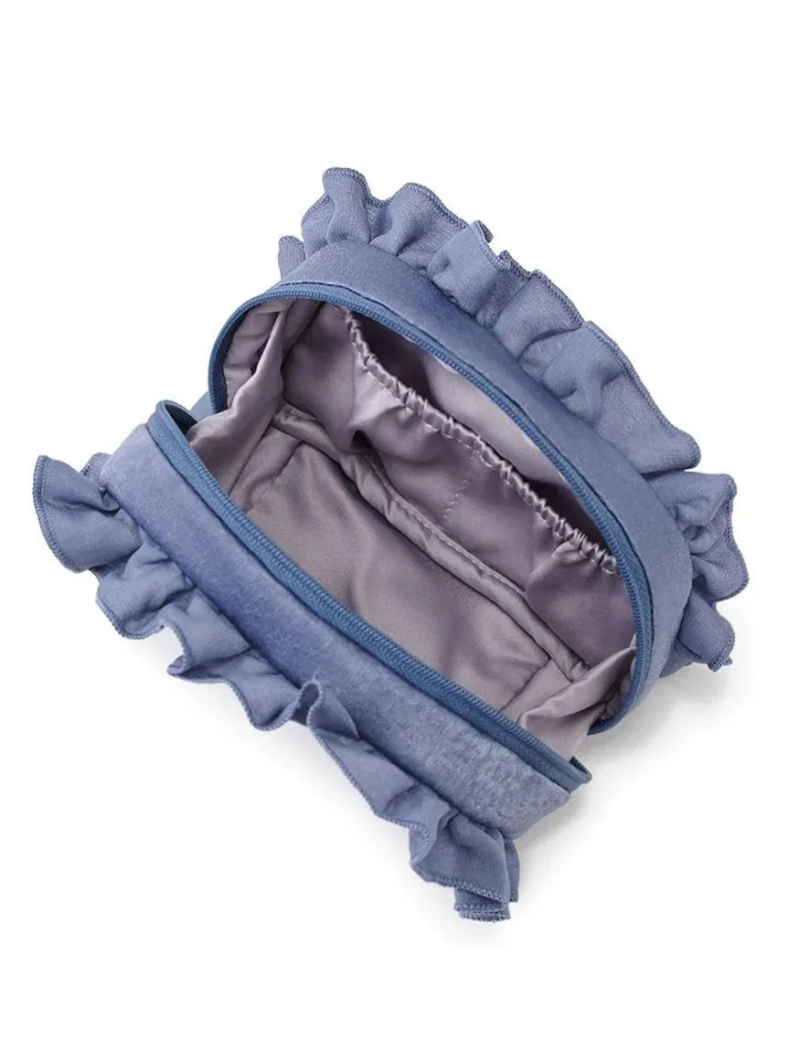 Heart Embroidered Frill Square Pouch gallery 1