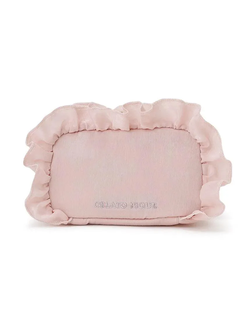 Heart Embroidered Frill Square Pouch gallery 2