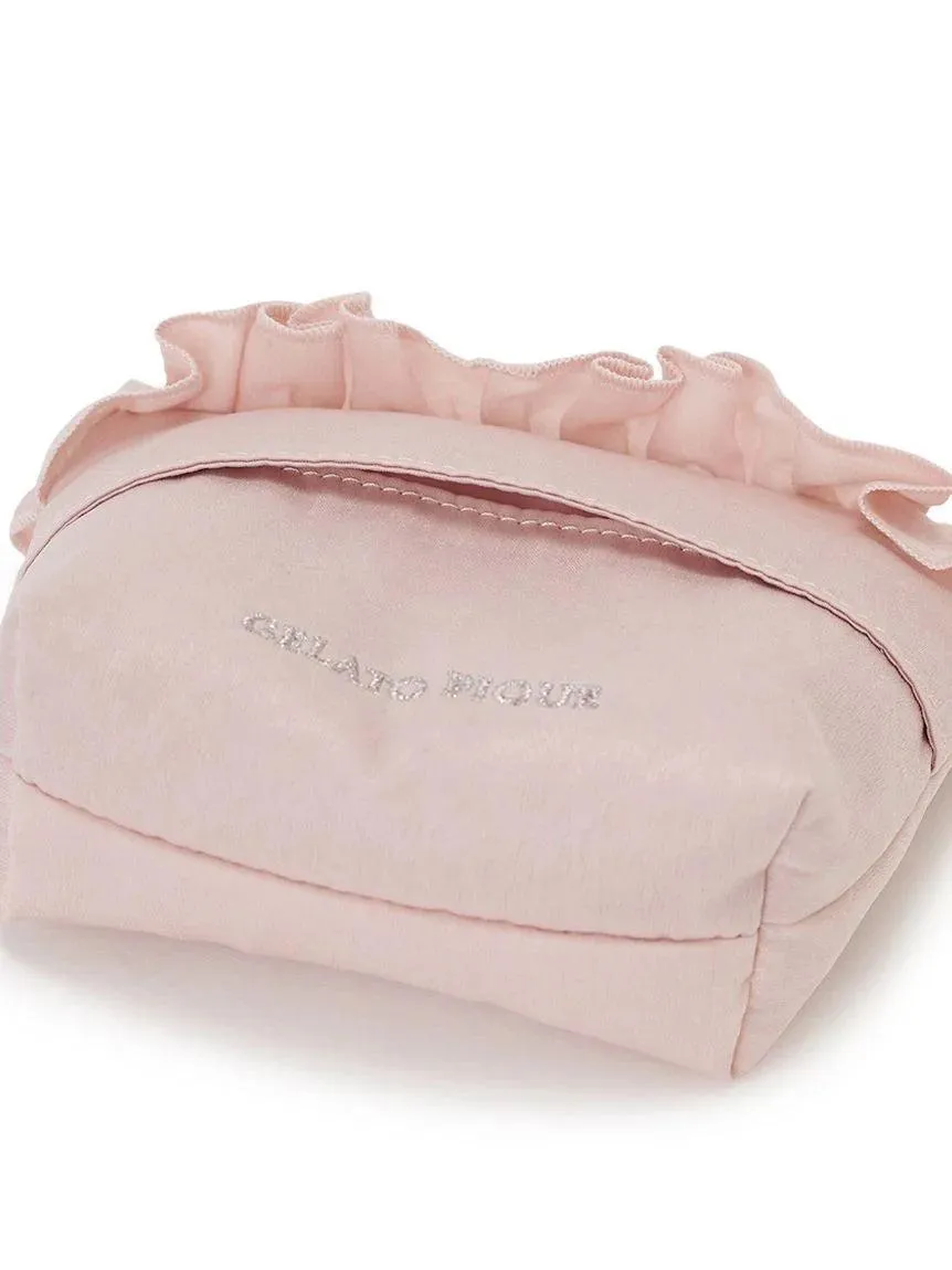 Heart Embroidered Frill Tissue Pouch gallery 9