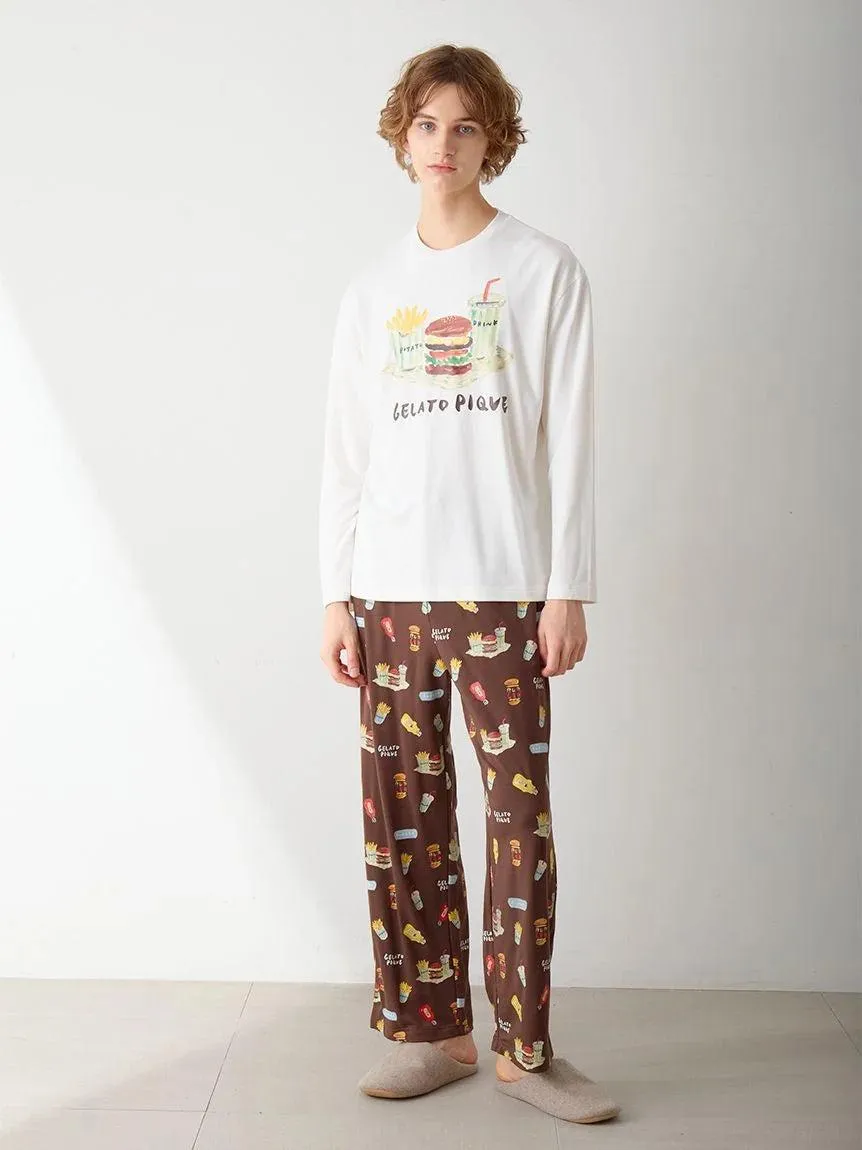 [Hirano Toshiyuki] Men's Hamburger One-point Print Long-sleeved T-shirt gallery 9