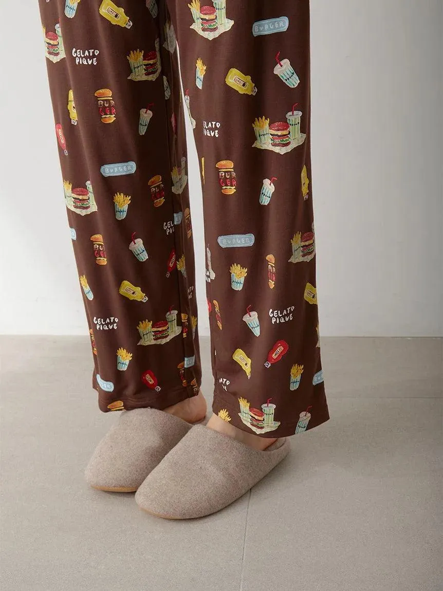 [Hirano Toshiyuki] Men's Hamburger Print Long Pants gallery 4
