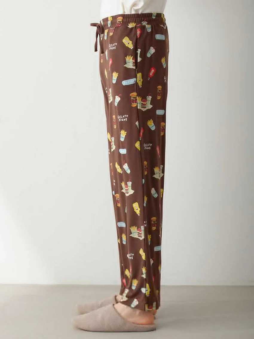 [Hirano Toshiyuki] Men's Hamburger Print Long Pants gallery 1