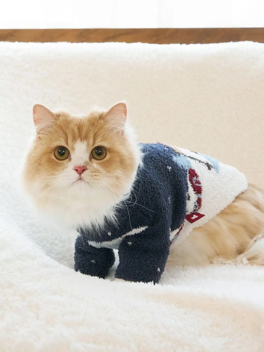 [CAT&DOG] Skiing Bear Jacquard Pet Pullover gallery 7