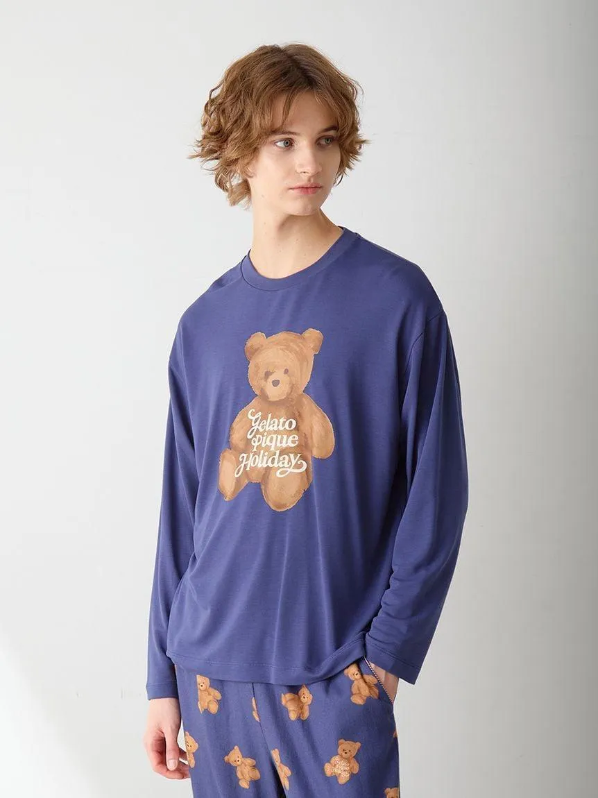 Men's Bear One-point Long T-shirt gallery 4