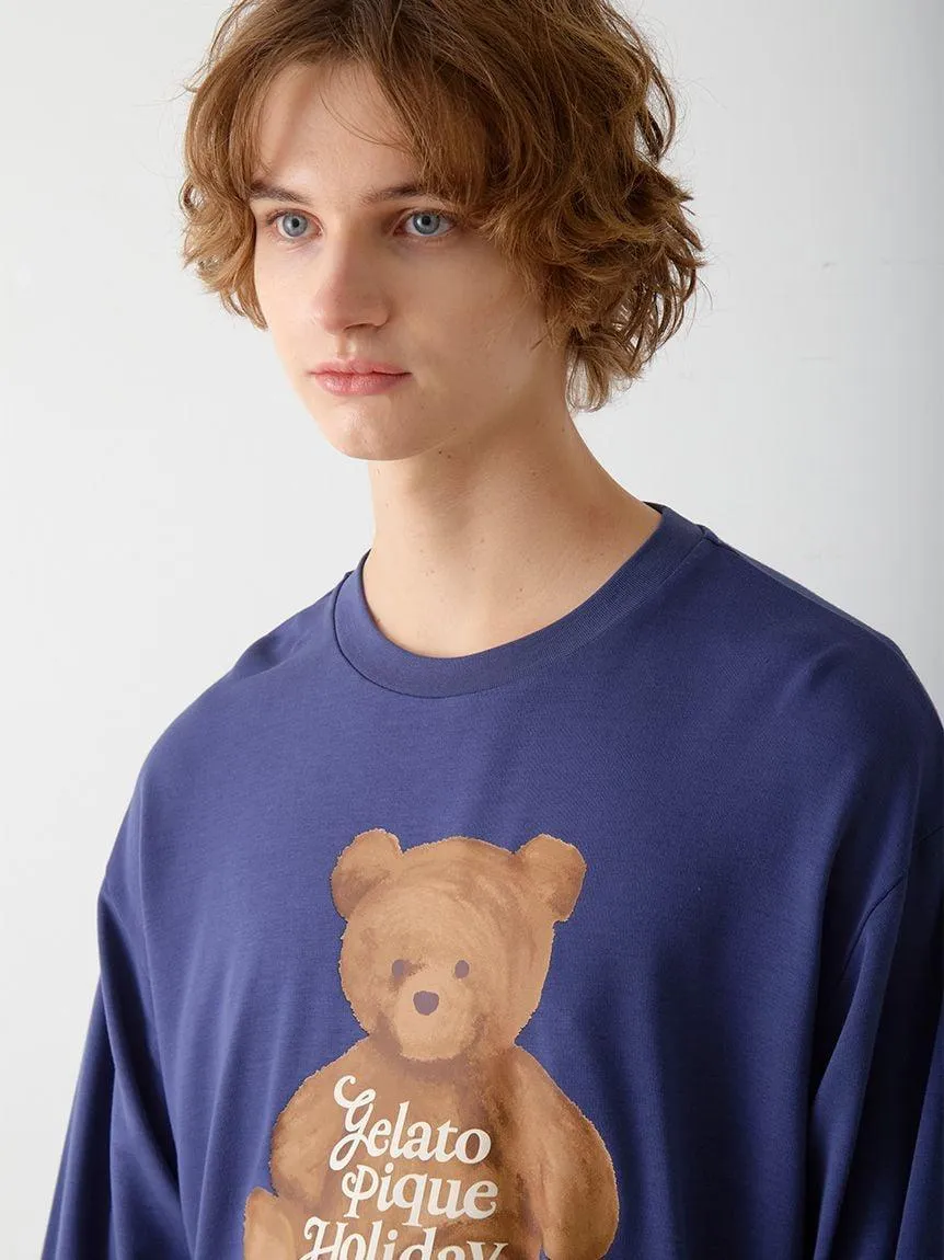 Men's Bear One-point Long T-shirt gallery 1