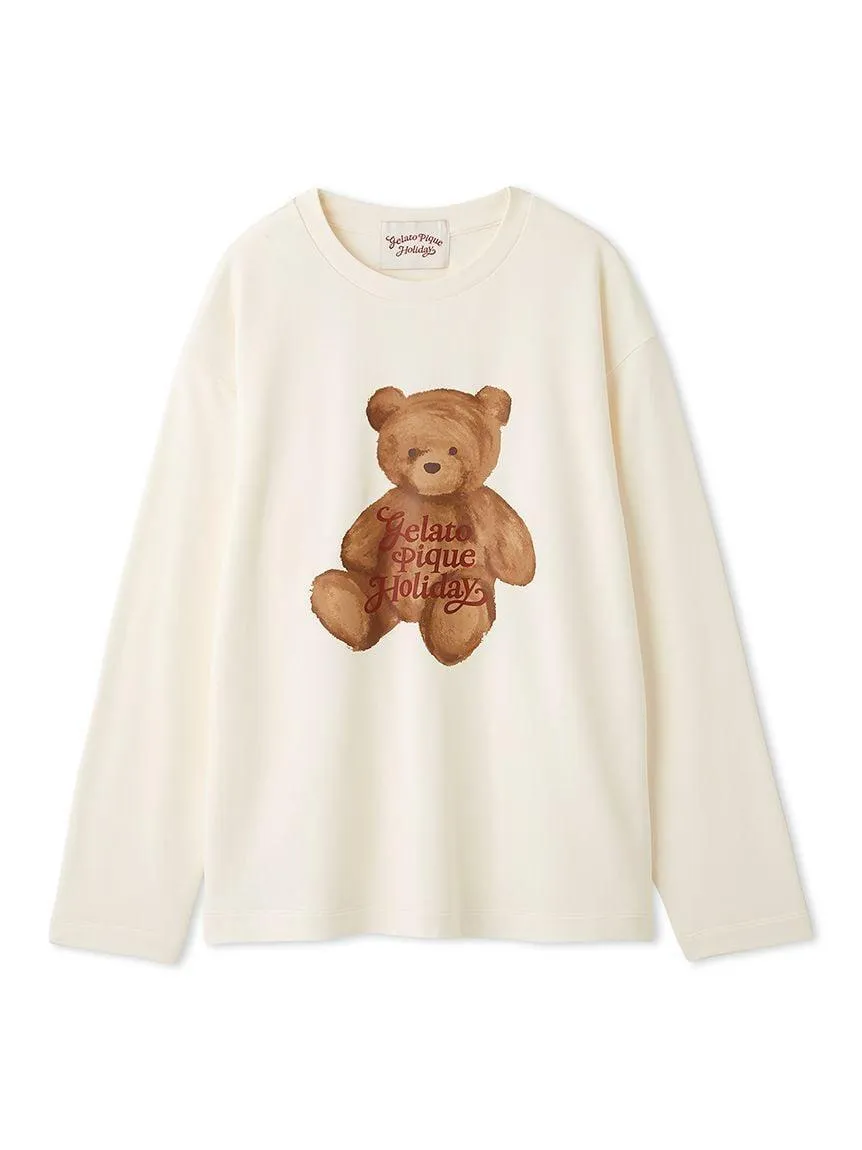 Rayon Bear One-point Long T-shirt