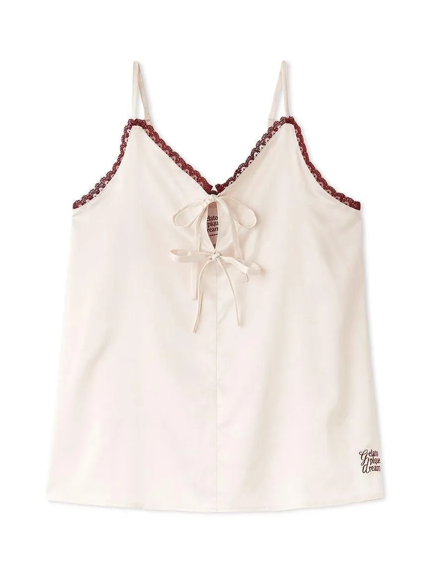 Satin Camisole With Lace & Ribbon