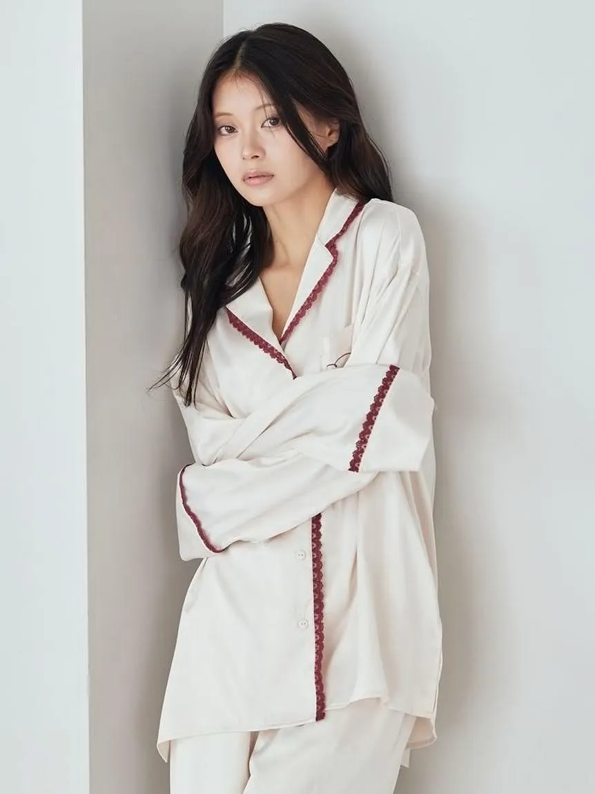 Satin Shirt With Lace gallery 3