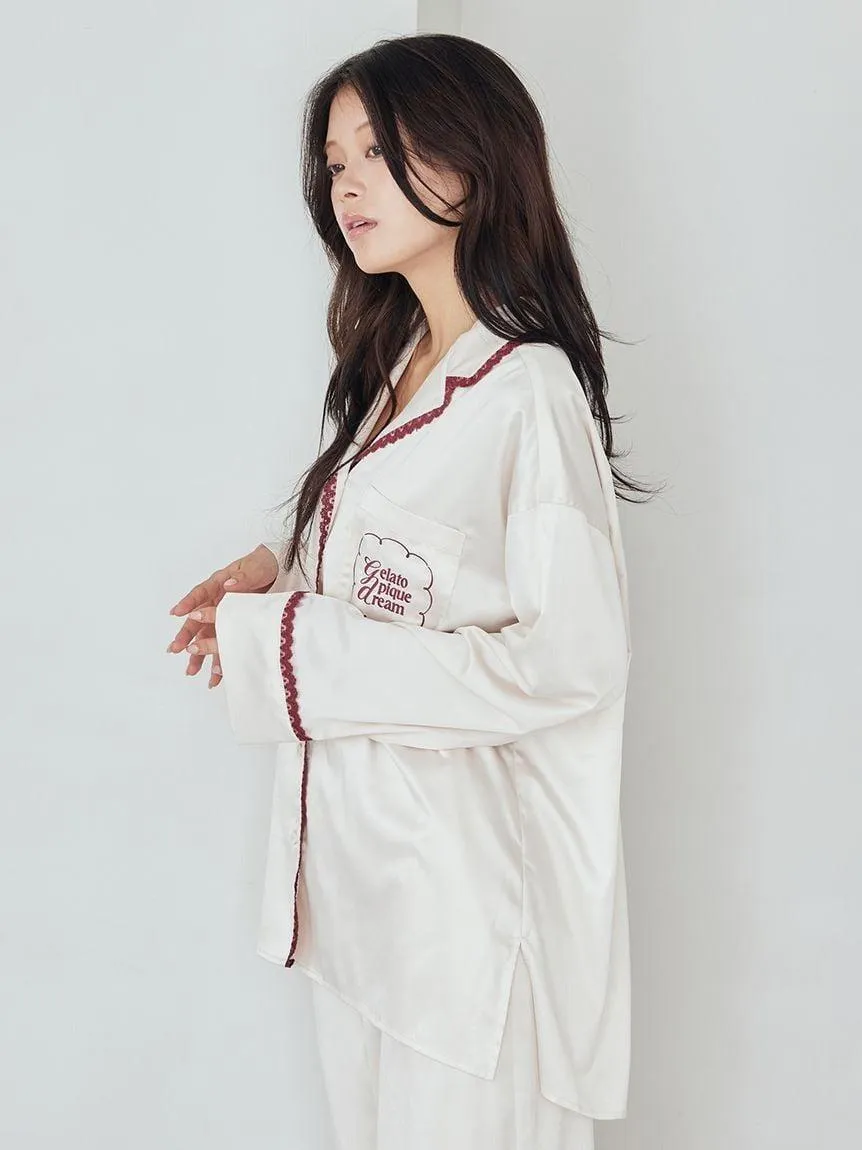 Satin Shirt With Lace gallery 5