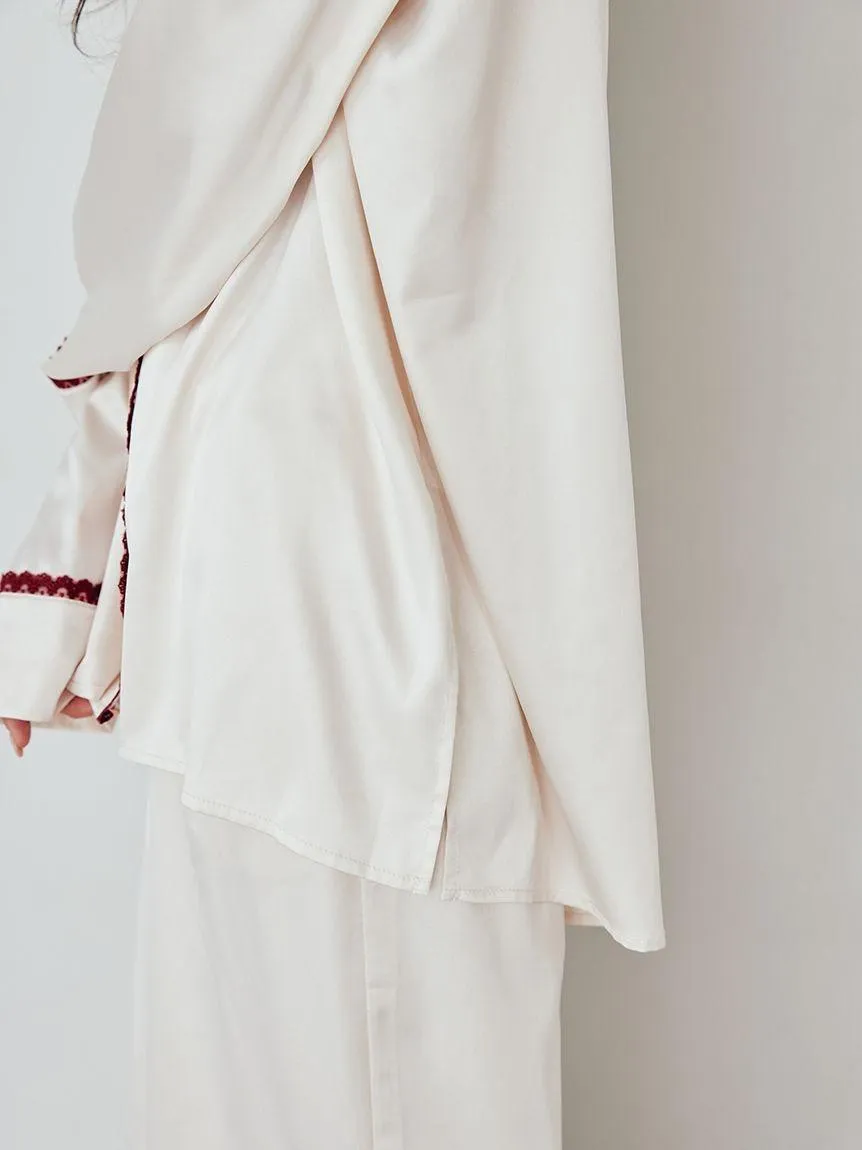 Satin Shirt With Lace gallery 2