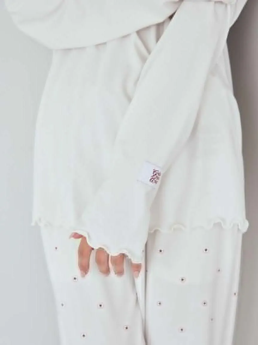 Hot Fabric Rayon One Point Logo Long T-shirt gallery 1