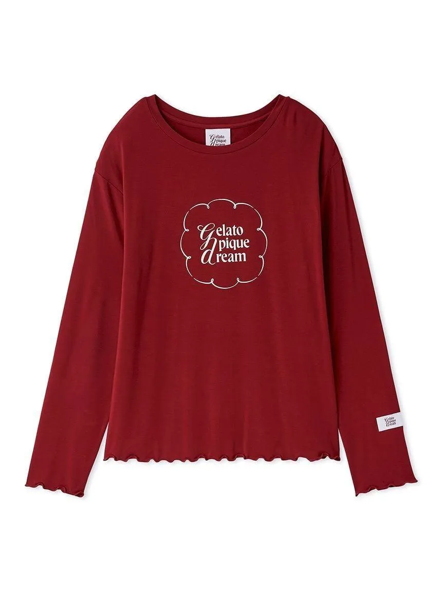 Hot Fabric Rayon One Point Logo Long T-shirt gallery 8