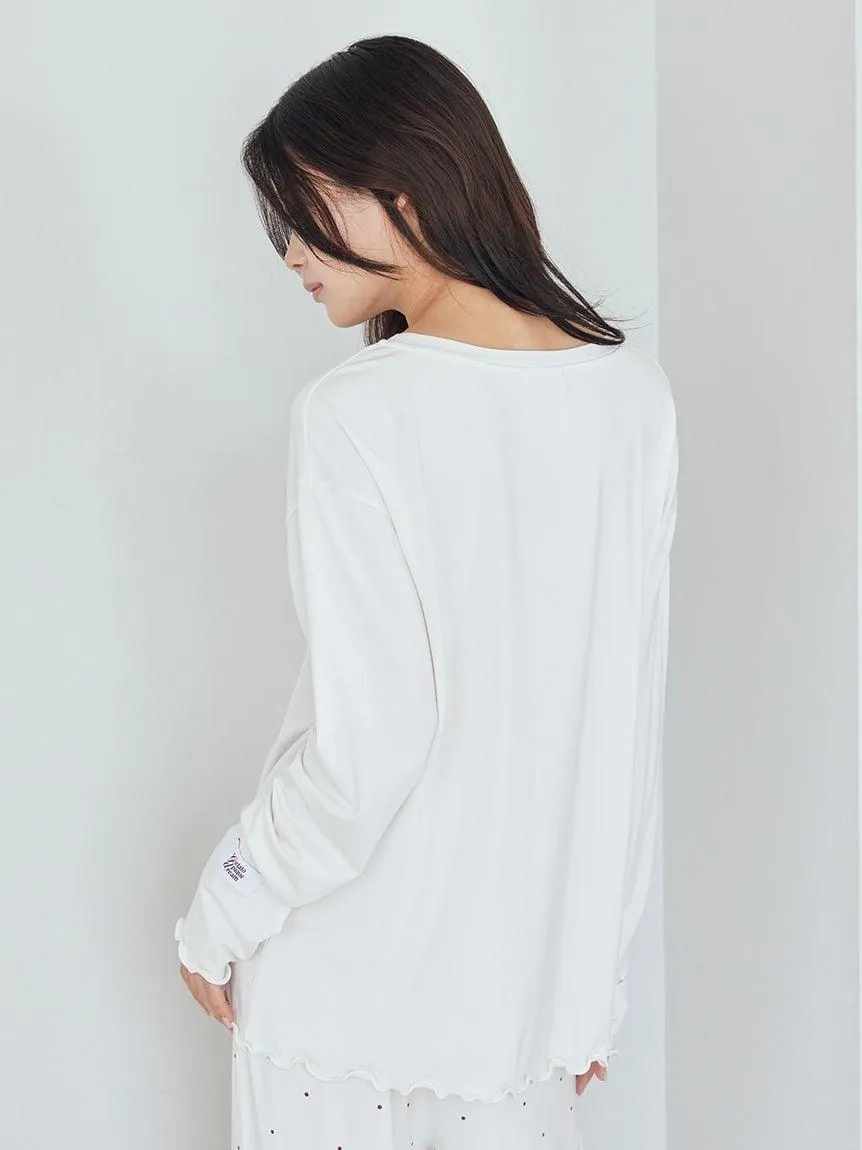 Hot Fabric Rayon One Point Logo Long T-shirt gallery 9