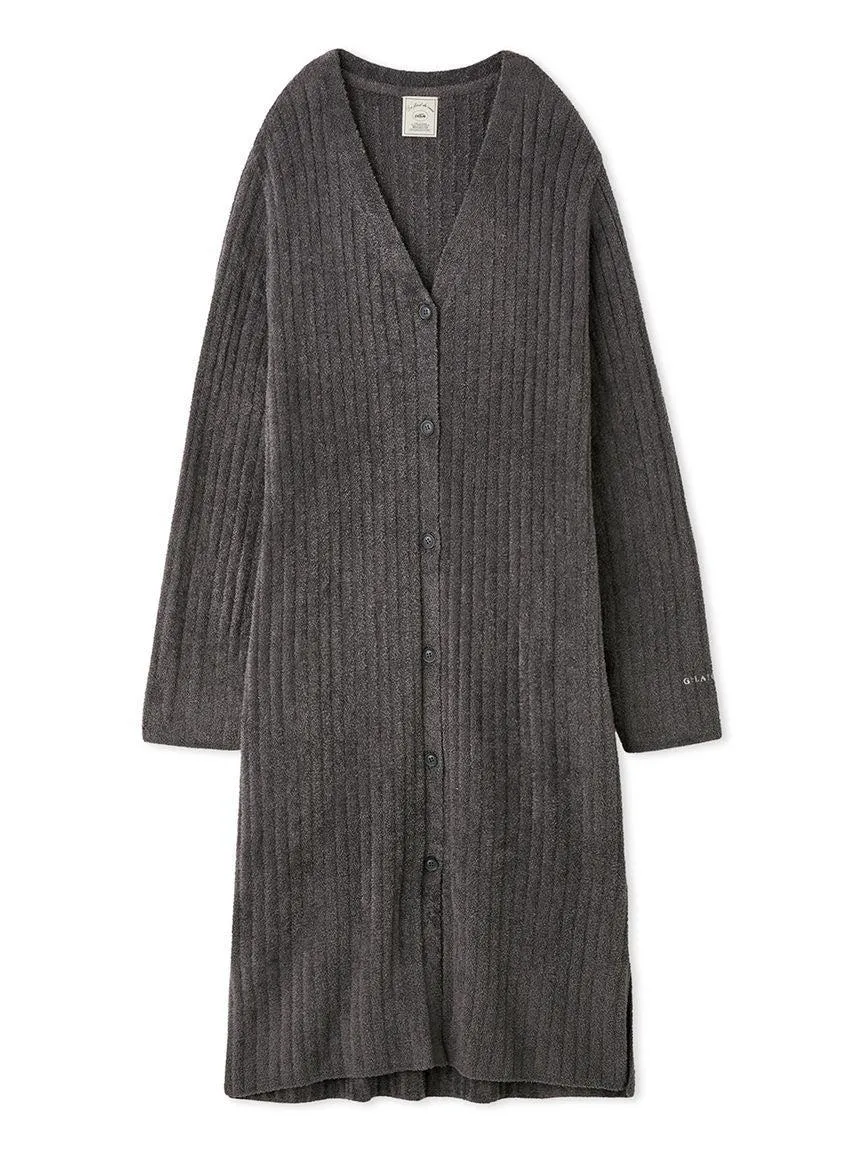 Long Ribbed Knit Button-Up Cardigan gallery 4