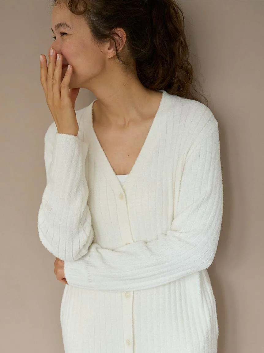 Long Ribbed Knit Button-Up Cardigan gallery 5