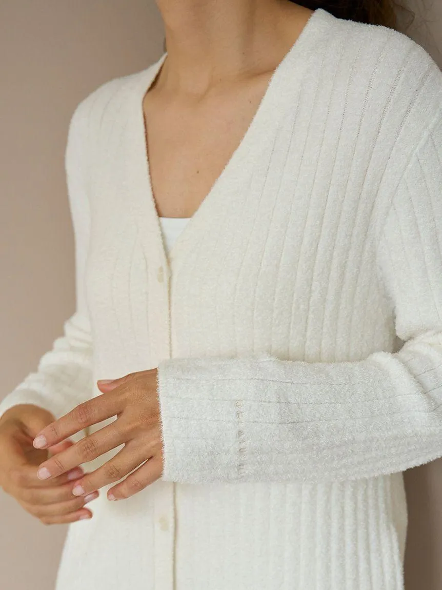 Long Ribbed Knit Button-Up Cardigan gallery 6