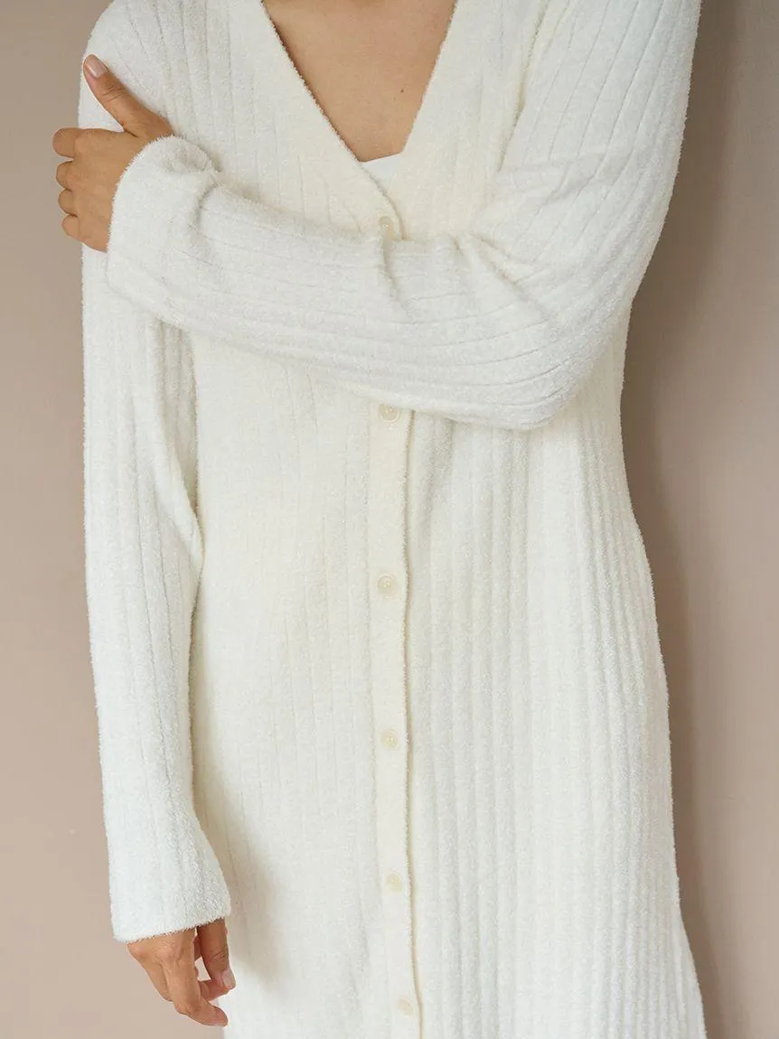 Long Ribbed Knit Button-Up Cardigan gallery 7