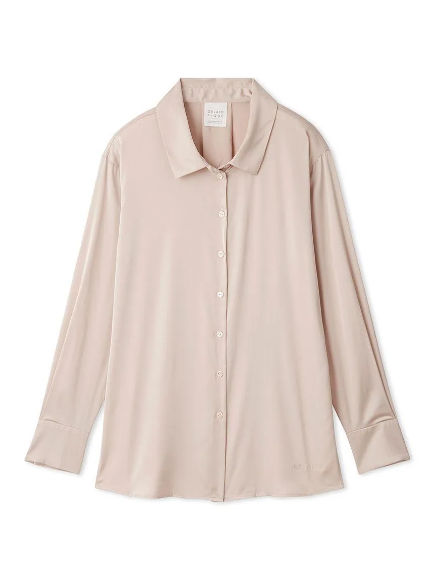 Long Sleeve Satin Sleepwear Blouse