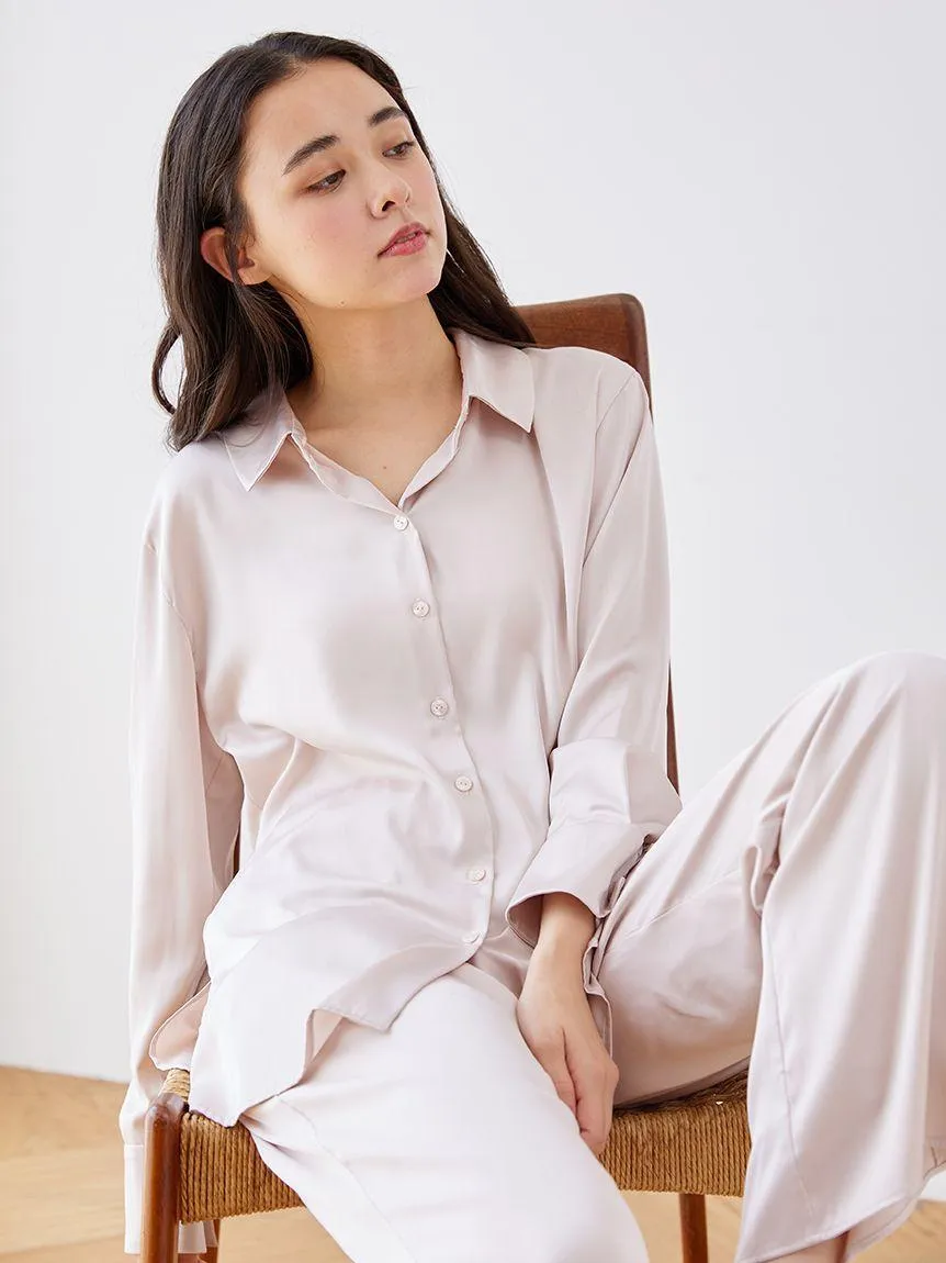 Long Sleeve Satin Sleepwear Blouse gallery 3
