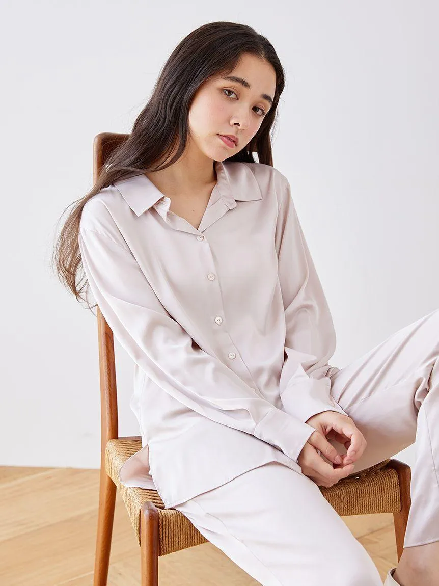 Long Sleeve Satin Sleepwear Blouse gallery 9