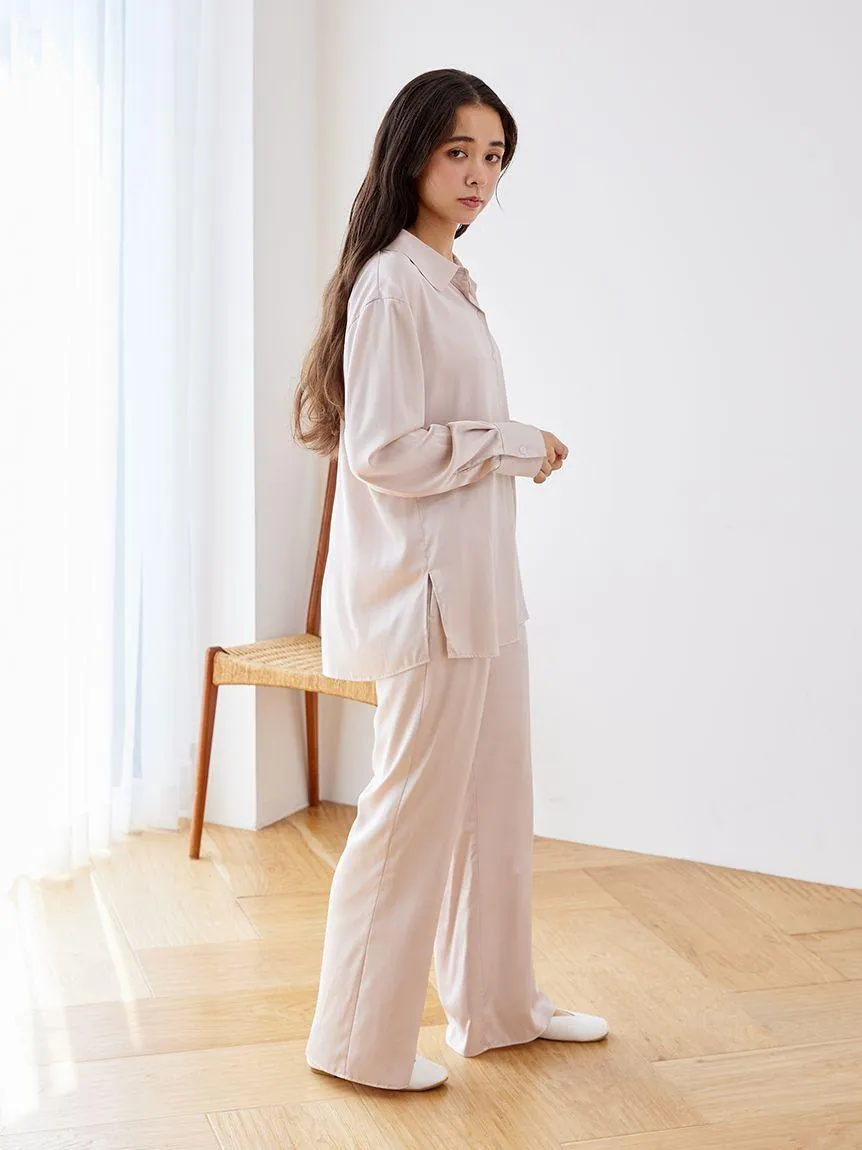 Long Sleeve Satin Sleepwear Blouse gallery 2