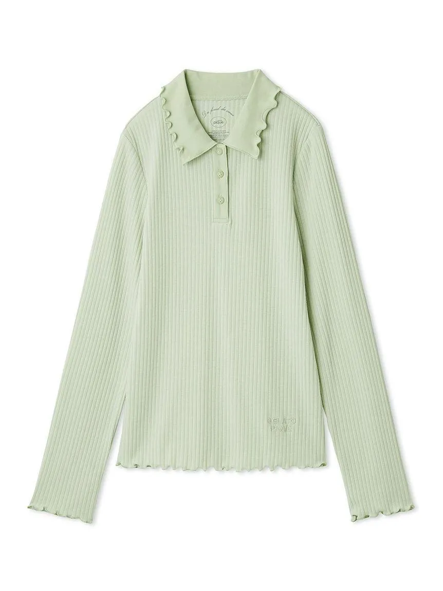 Macaroon Rib Cut-and-sew Pullover