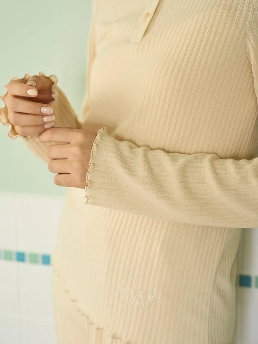 Macaroon Rib Cut-and-sew Pullover gallery 1