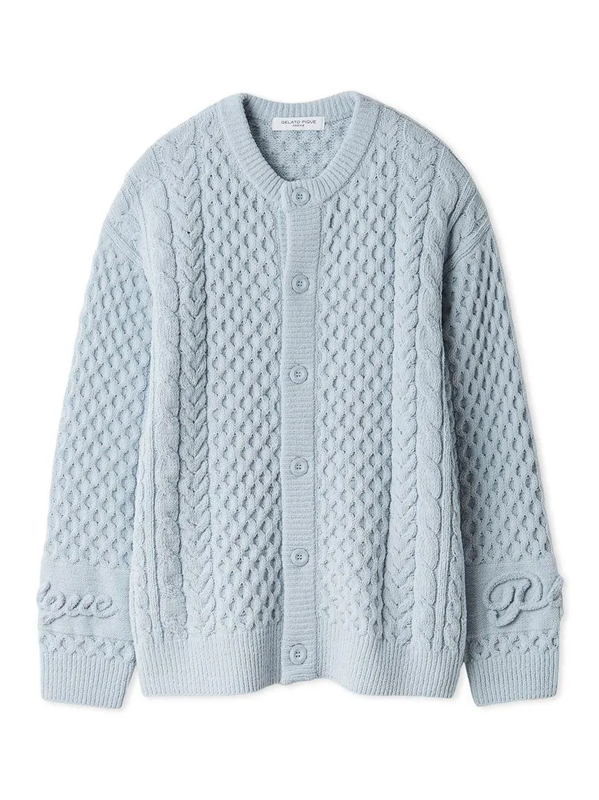 Men's Aran Rope Embroidery Logo Cardigan gallery 8