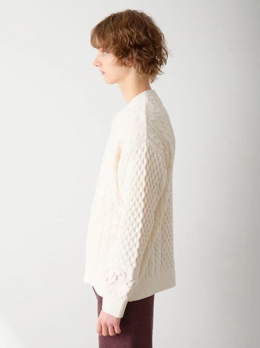 Men's Aran Rope Embroidery Logo Cardigan gallery 1