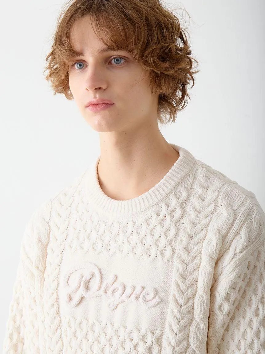 Men's Aran Rope Embroidery Logo Pullover gallery 7