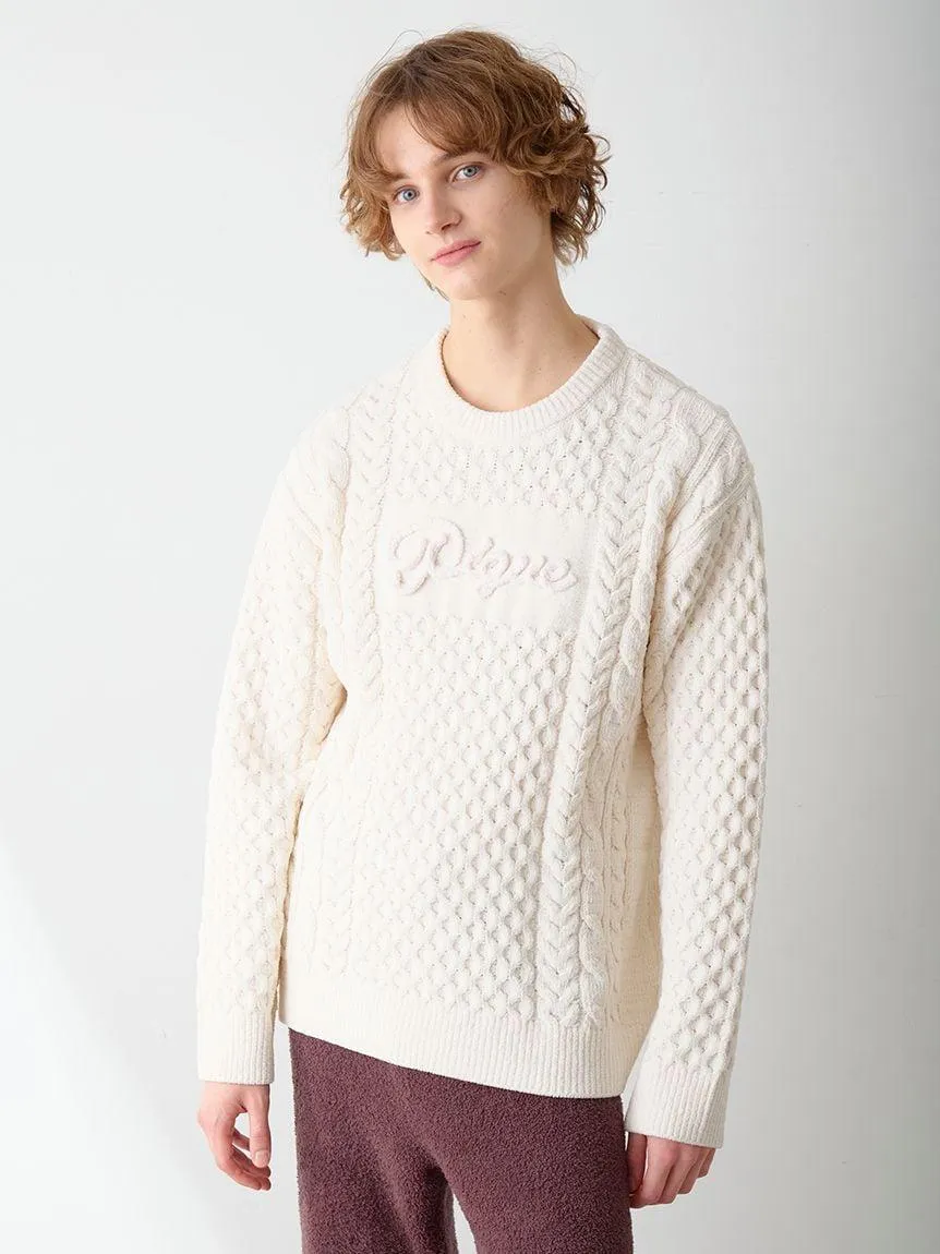 Men's Aran Rope Embroidery Logo Pullover gallery 9