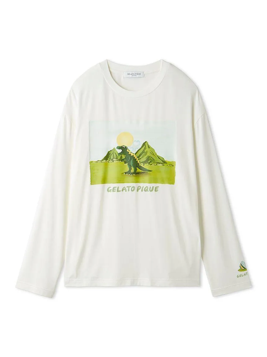 MEN'S Dinosaur One-point Long Sleeve T-shirt