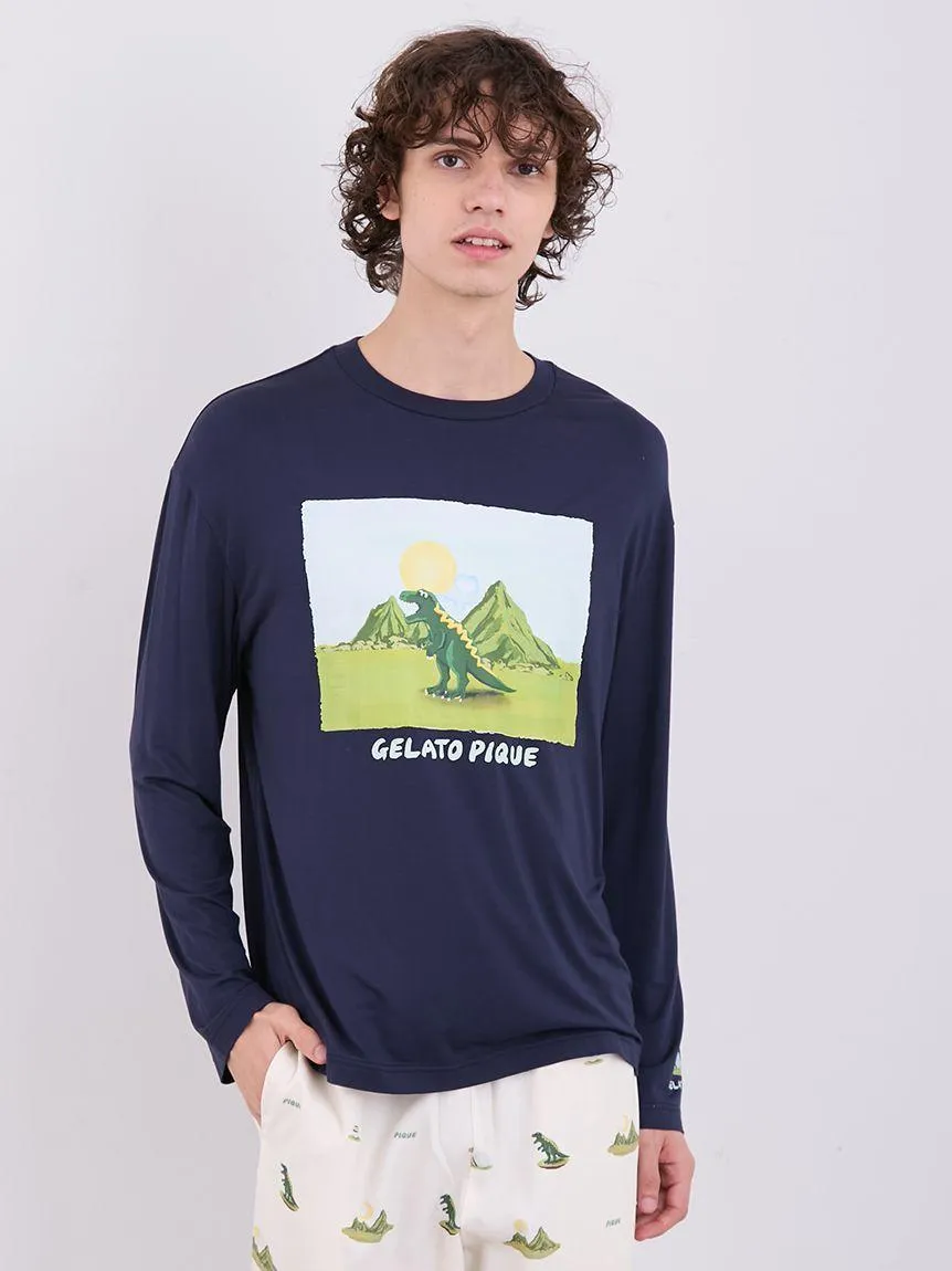 MEN'S Dinosaur One-point Long Sleeve T-shirt gallery 6